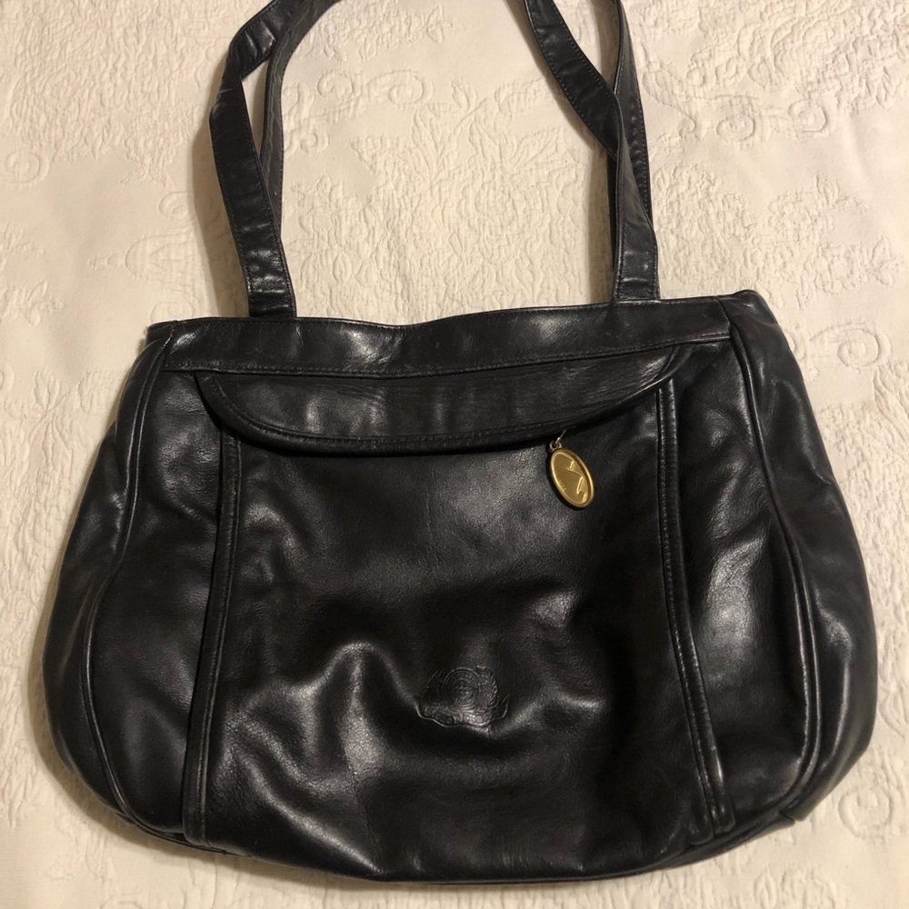 Vintage Stone Mountain Leather Shoulder Bag